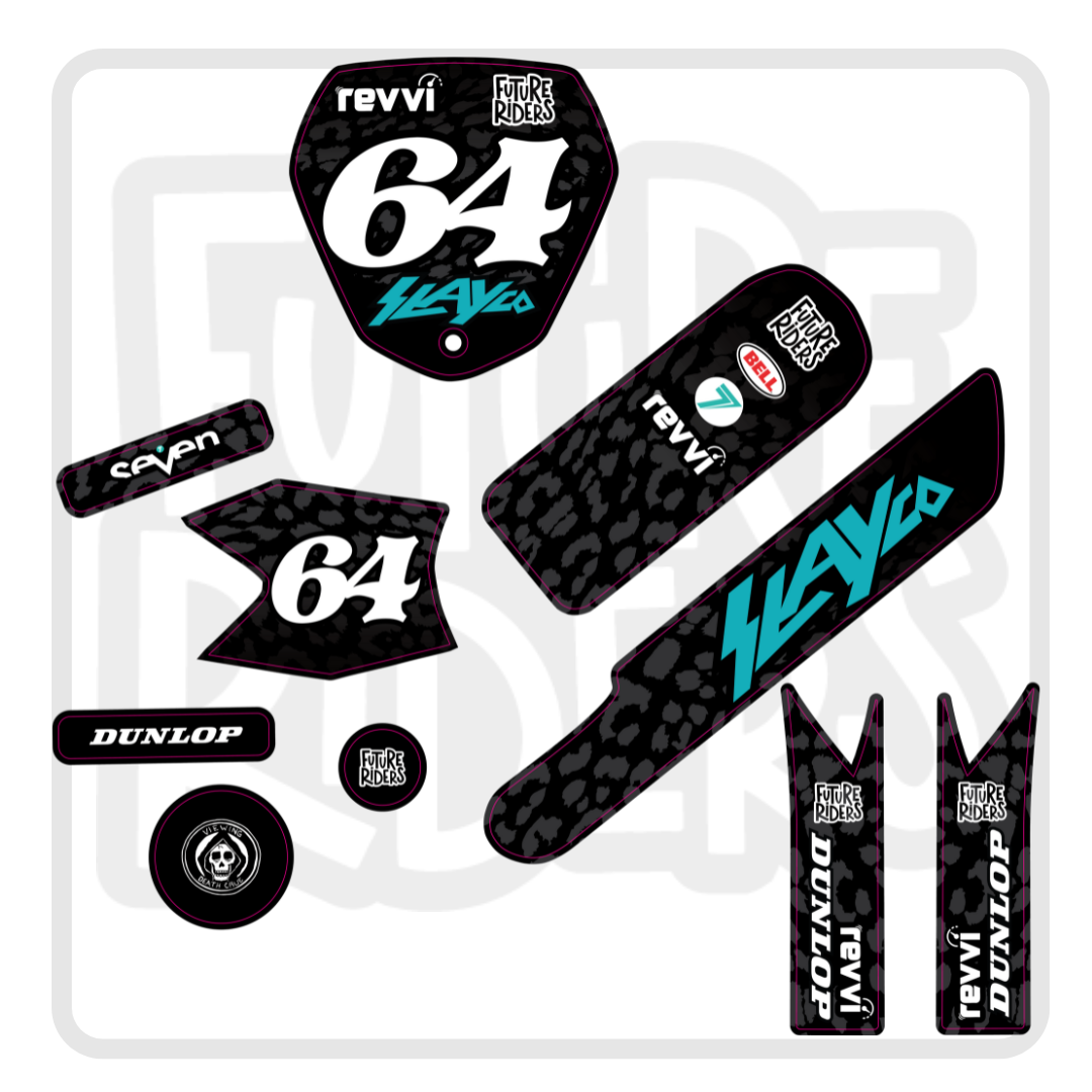 Revvi 12 inch decal kit slayco edition in black 