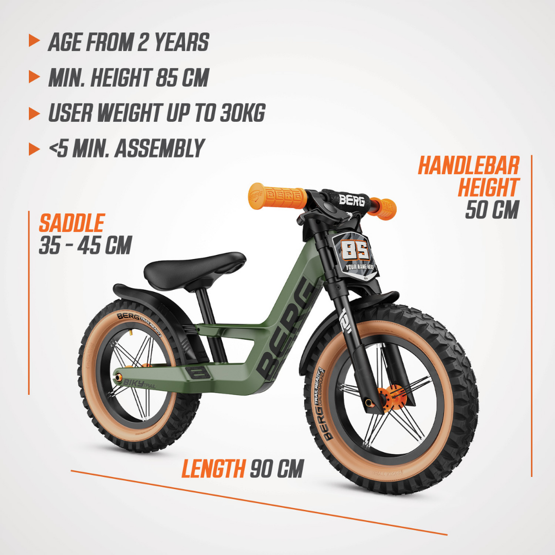 BERG Biky Trail balance bike with Handbrake - Green