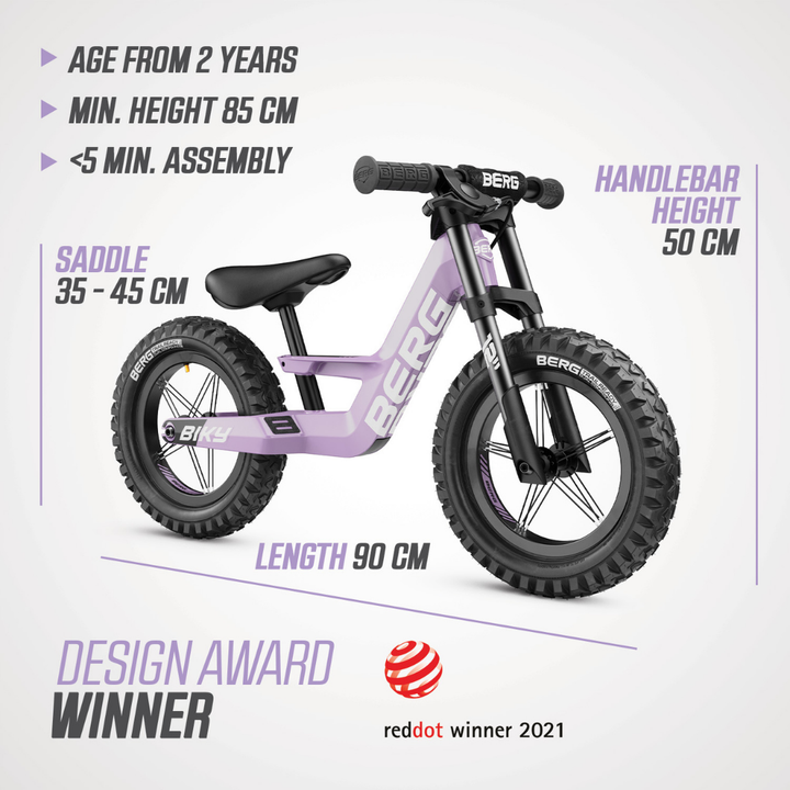 BERG Biky Cross balance bike with Handbrake - Purple