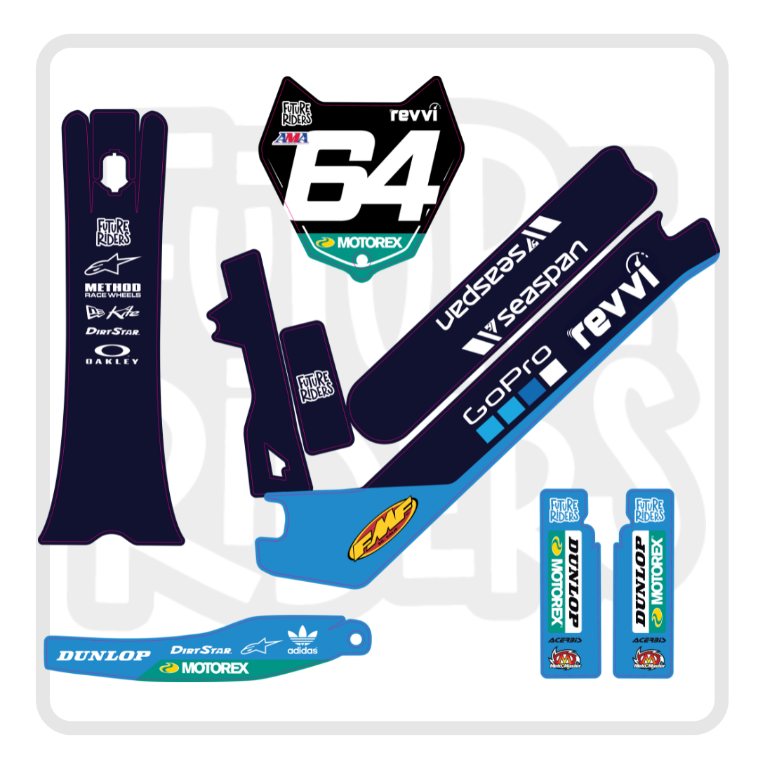 revvi 18 inch decal kit go pro edition in blue