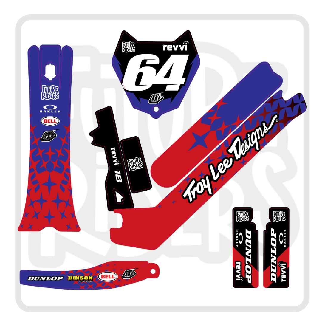 revvi 18 inch decal kit troylee designs edition in b lue and red